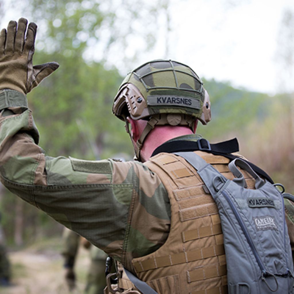 Soldat i Heimvernsøvelse i Nordland våren 2017