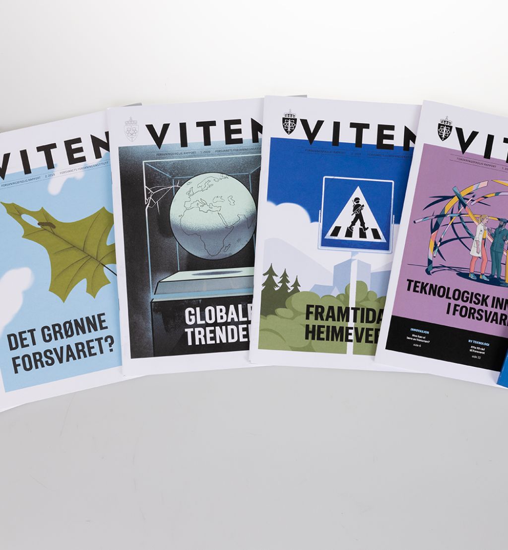6 utgaver av magasinet Viten ligger i vifteform