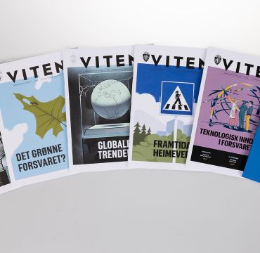 6 utgaver av magasinet Viten ligger i vifteform