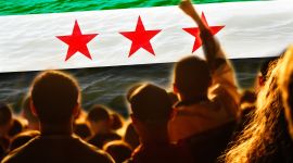 Syria war. Syria protest. rebellion, resistance, and the struggle for freedom amidst the devastation of war. geopolitical elements like international alliances, refugees, and human rights.