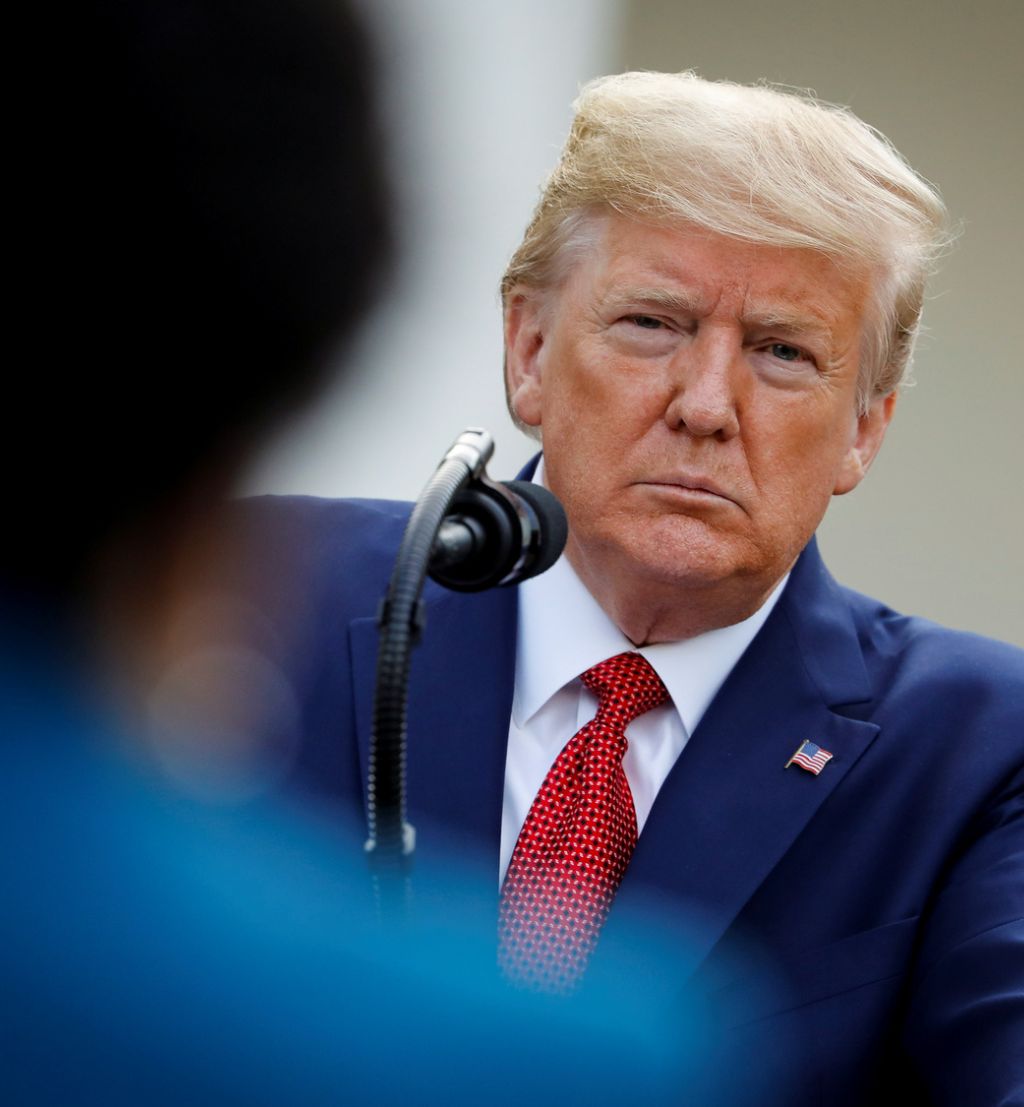 U.S. President Donald Trump speaks during a news conference in the Rose Garden of the White House in Washington, U.S., March 29, 2020. REUTERS/Al Drago