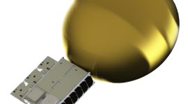 Illustrasjon av en nanosatellitten som skal skytes opp i 2021 og fungere som militær kommunikasjonssatellitt.