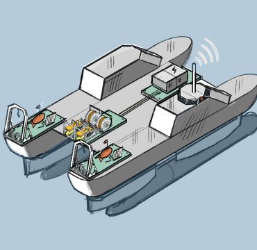 Skisse av drone for minesveip.