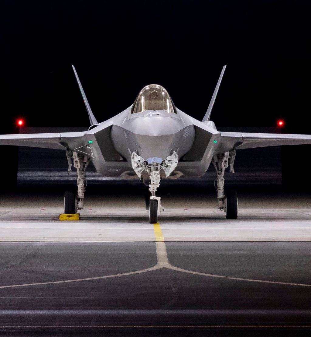 F-35 kampfly partert. Foto  