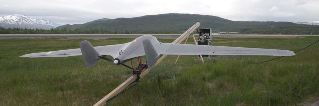 Drone på oppskytingsrampe
